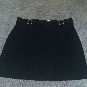 Rafaella Black Mini Skirt with Eyelet Detail